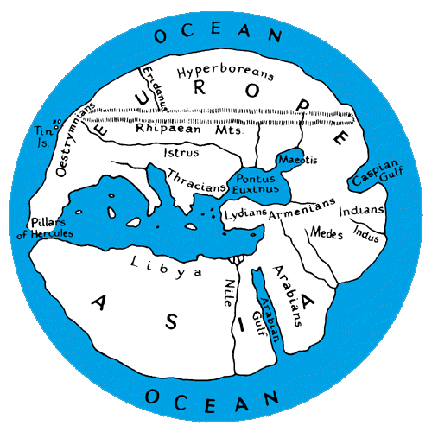 round map of the Mediterranean