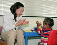 UMBC Ph.D. student Christina Reiner Hess helps high-risk children get a fresh start at life.