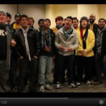 Screenshot from video of UMBC students singing for the holidays