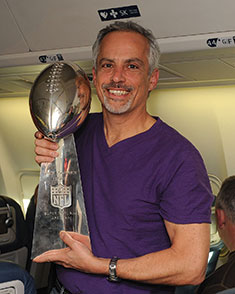 Doc with super bowl trophy