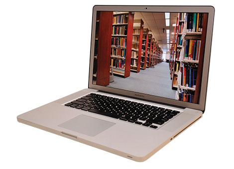 Alumni Essay image laptop library