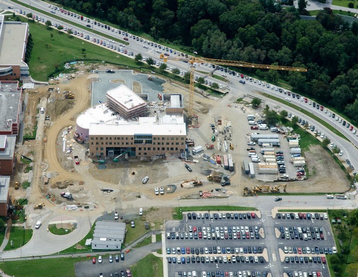 overhead view of PAHB construction