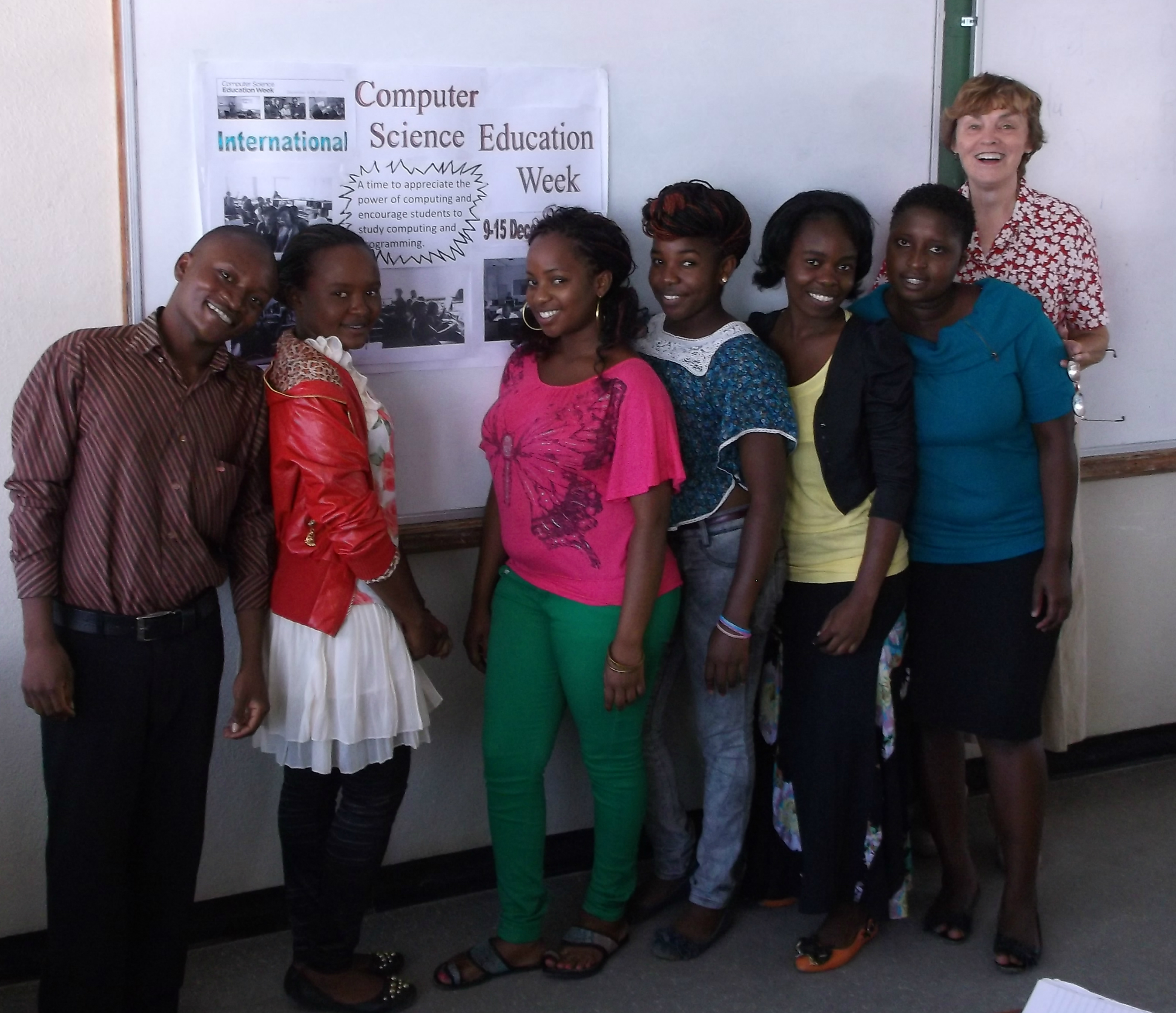 Sabin and her students in Malawi
