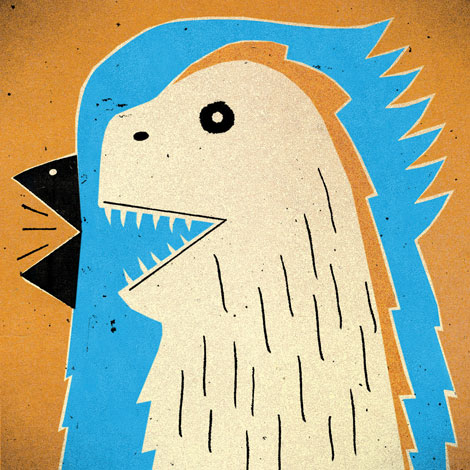 Bird and Dinosaur Combonation Illustration
