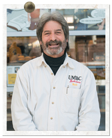 Robert Somers, director of the UMBC Bookstore, is known on campus as “Bookstore Bob.”