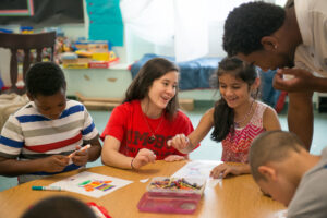 UMBC Sherman STEM Teacher Scholars at Lakeland Elementary/Middle School. Photo by Marlayna Demond '11 for UMBC.