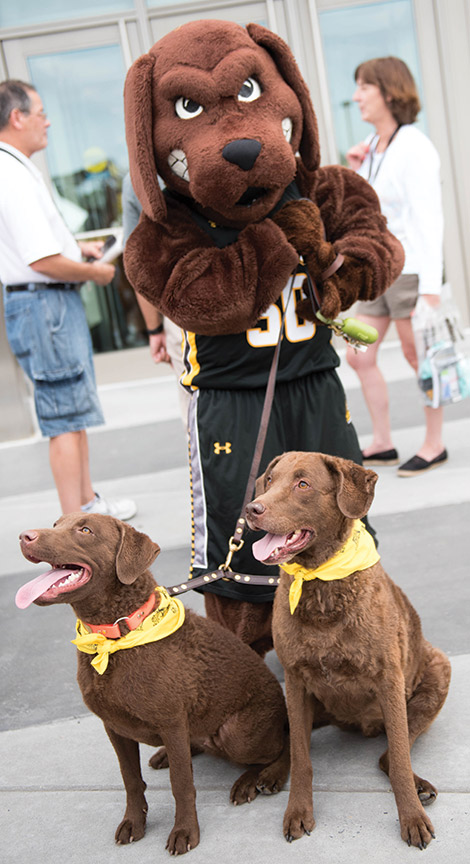 Mascots meet at the Puppy Parade, as True Grit gets a grip on some of the Chesapeak