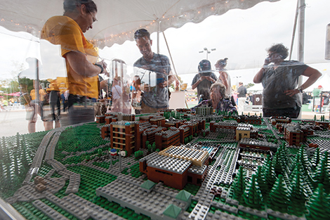 UMBC took shape plastic brick by plastic brick in a Lego display of campus.