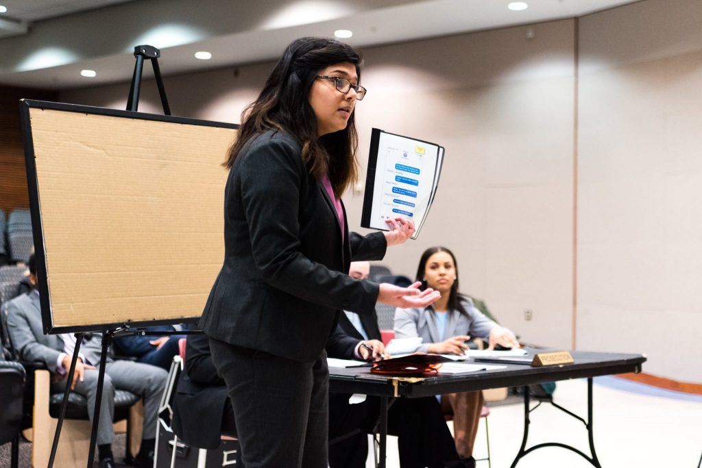 Akhtar competes as a member of UMBC Mock Trial.