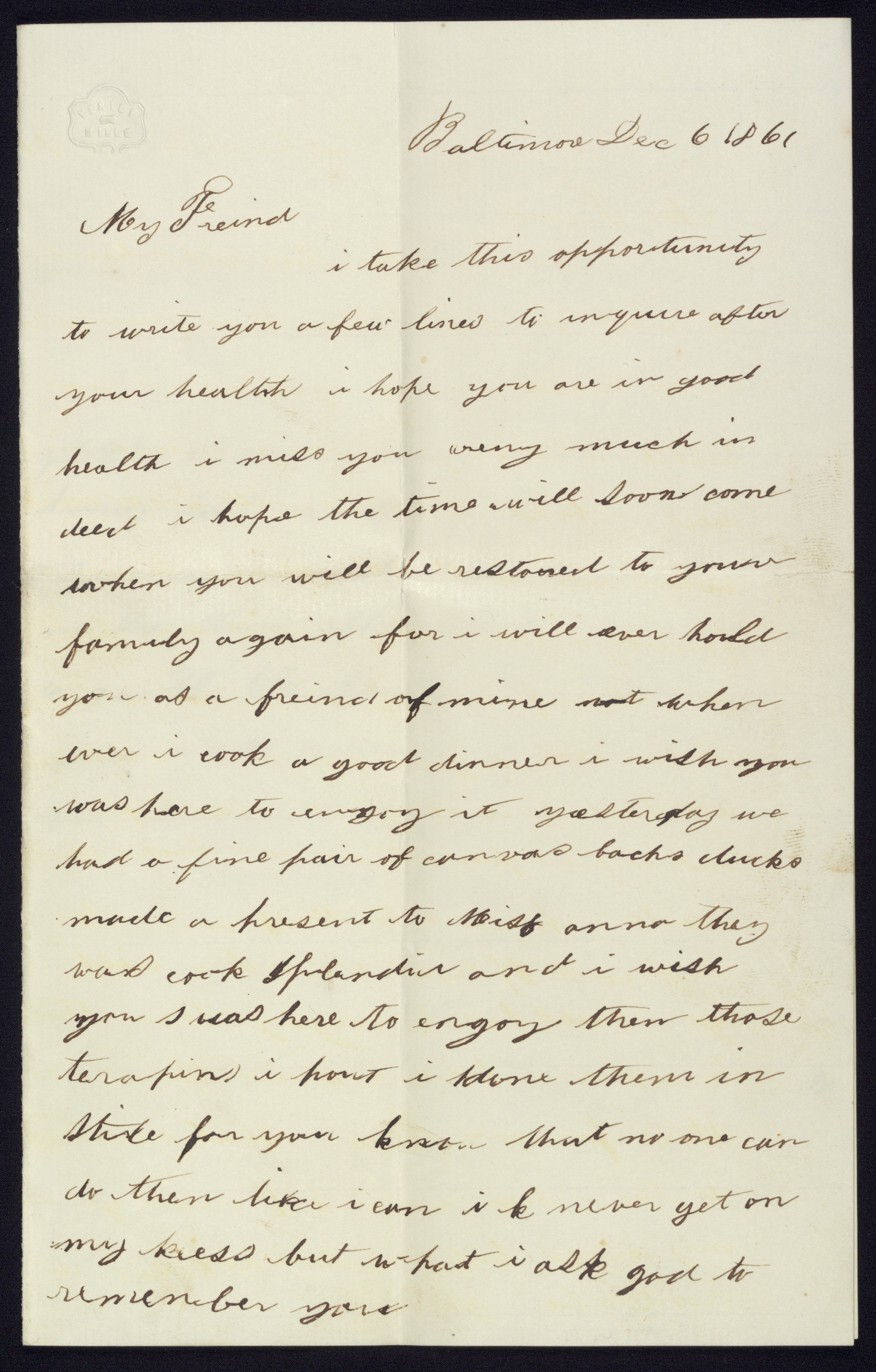 Letter from 1861