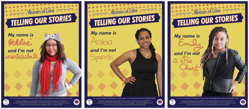 Posters of three women for the Women of Color 