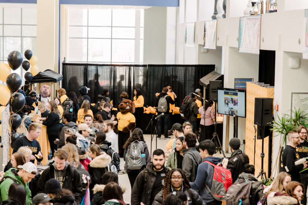 Students participate in Main Street Giving Day events. 