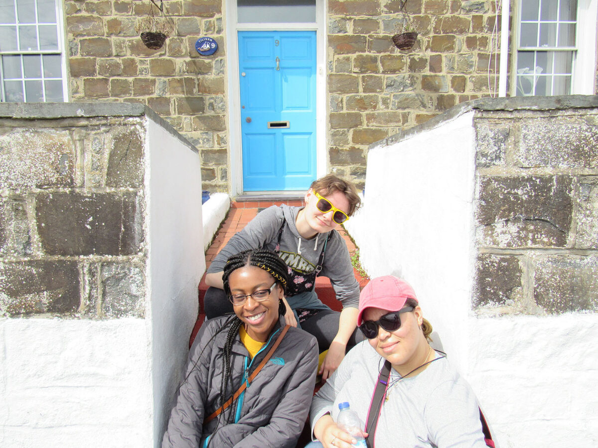 Students from UMBC pose for a photo on a summer trip to Wales.
