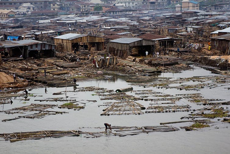 The infamous Makoko slum in Lagos, Nigeria.Stefan Magdalinski/Wikimedia Commons