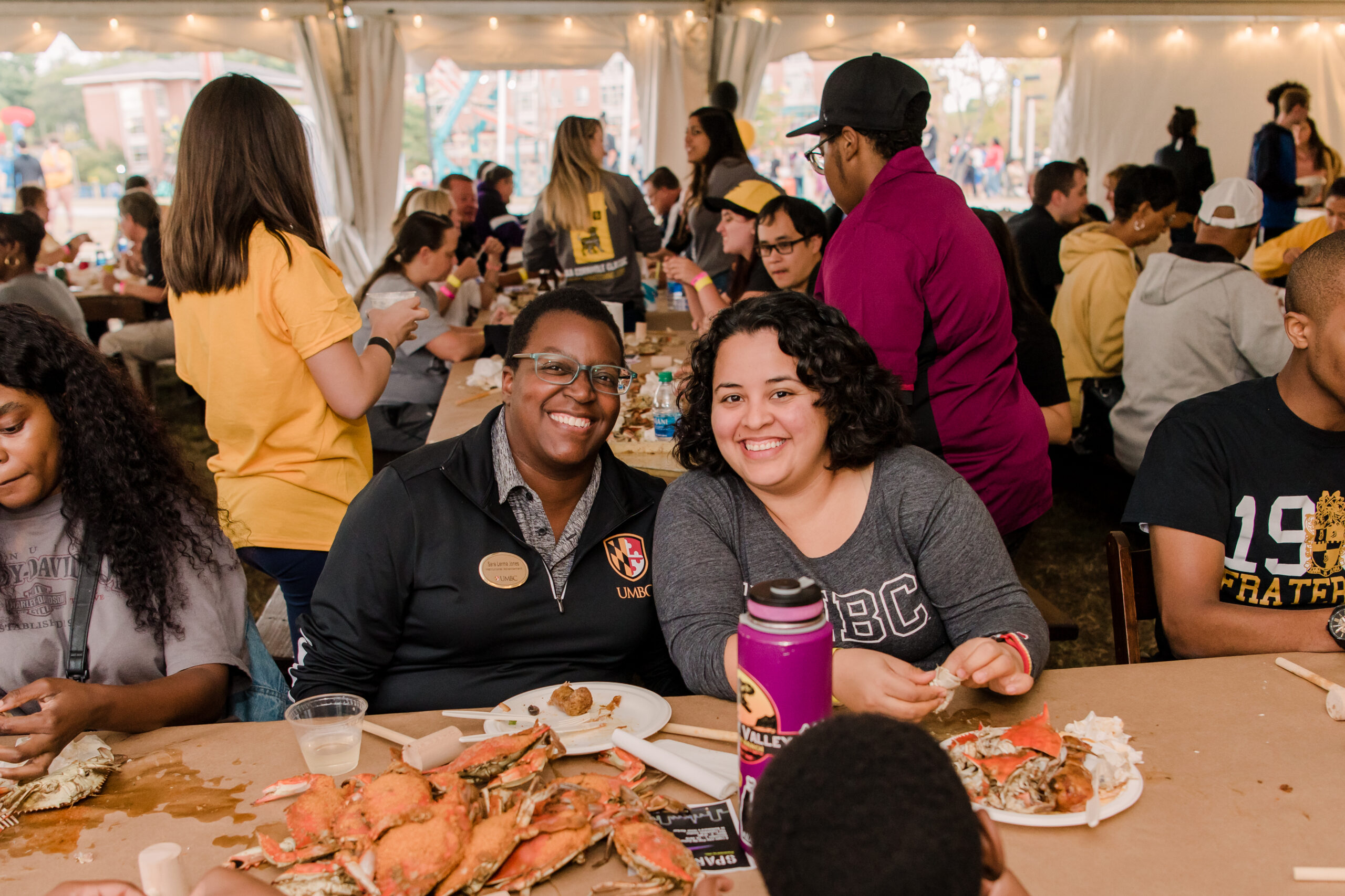 people enjoying the 2019 crab feast