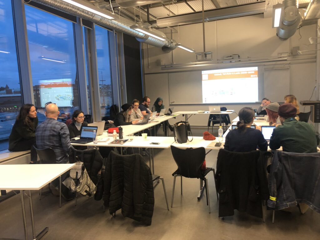 Students in Sweden working on projects.