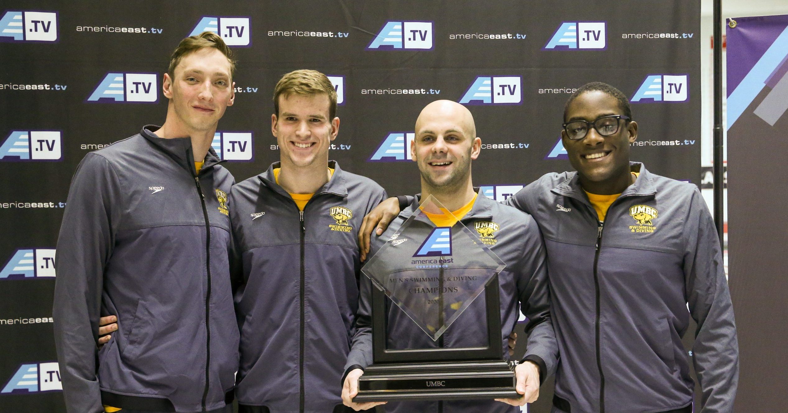 UMBC men’s swimming and diving named America East champions, women’s team captures 2nd place