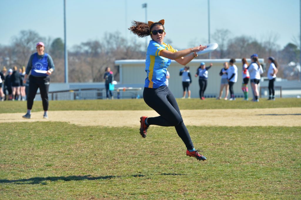 BenAissa at an ultimate frisbee tournament in February. Photo by Alexander Wright.