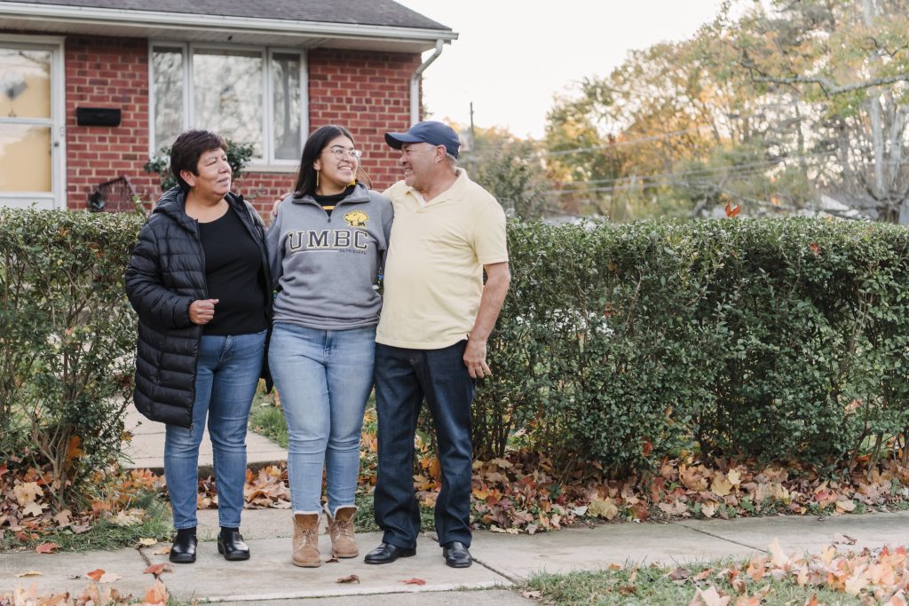 Student and her family