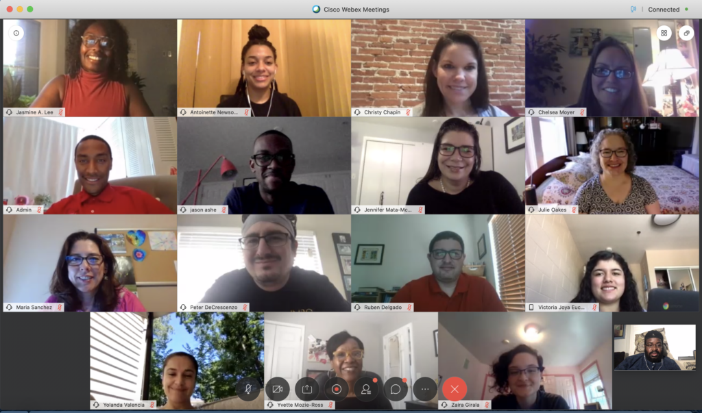 screenshot of people at virtual meeting