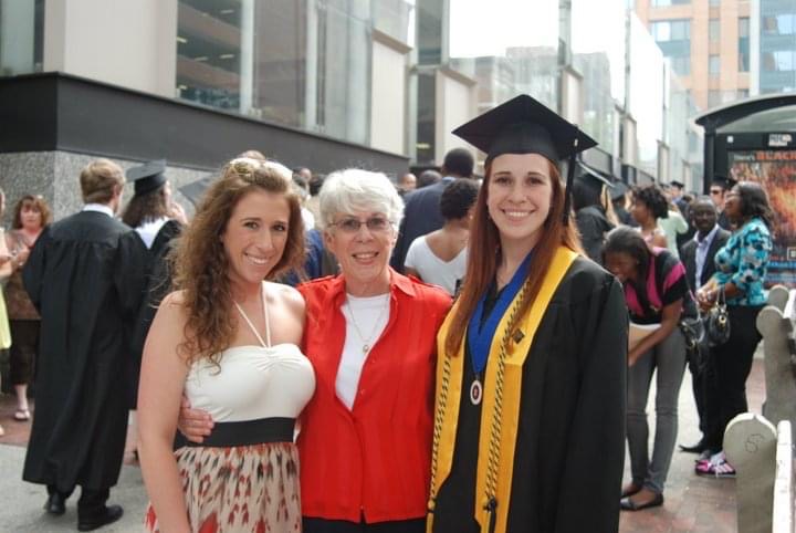 three women at graduation