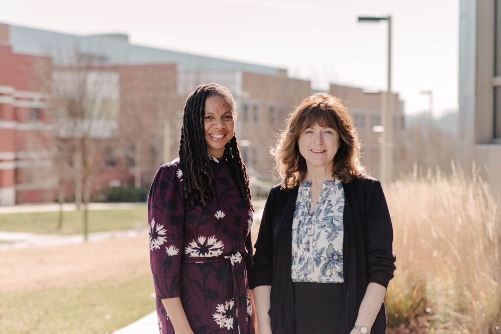Leading the charge for UMBC's portion of the Breaking the M.O.LD. Initiative are Kimberly Moffitt (l) and Patrice McDermott (r)