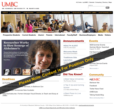 Preview UMBC’s Homepage “Refresh”