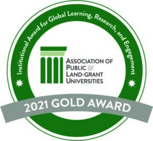 2021 Gold Award Badge from the Association of Public Land-Grant Universities