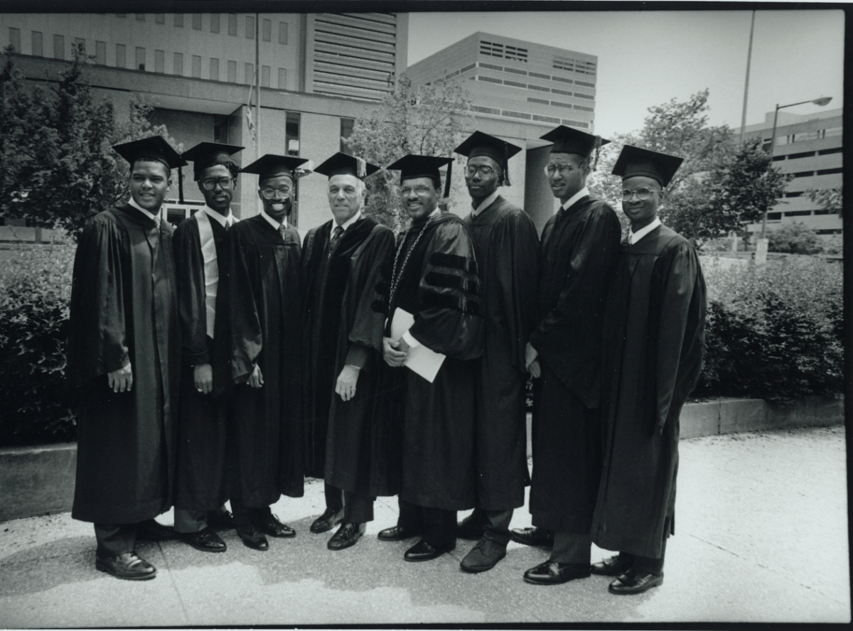 a group of young men at commencement