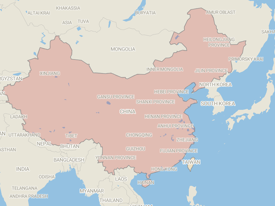 Map China and Taiwan.