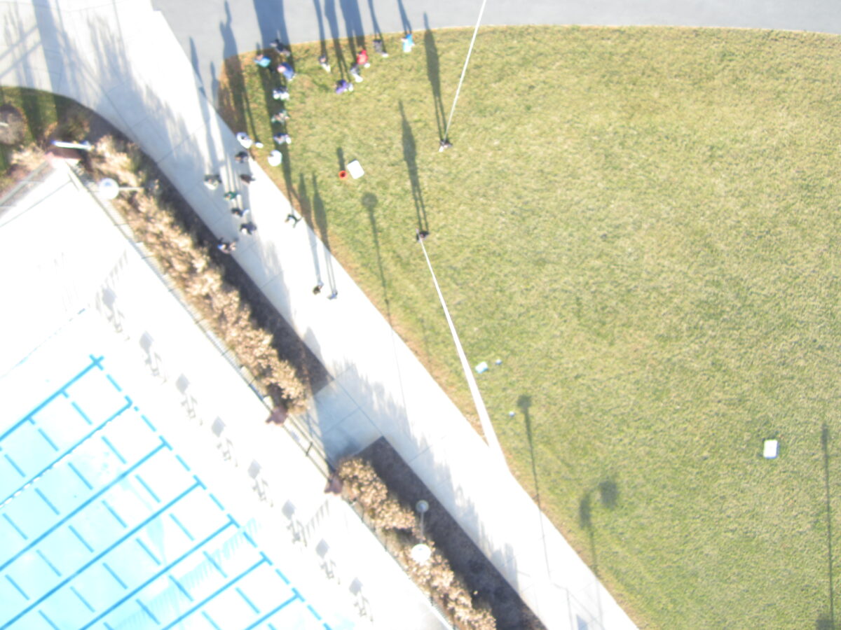 Images of campus by air, captured by one of the balloons.