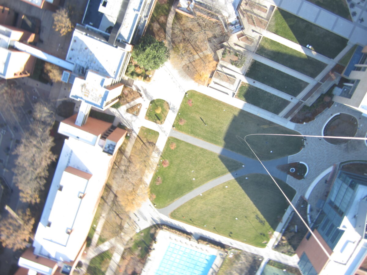 Images of campus by air, captured by one of the balloons.