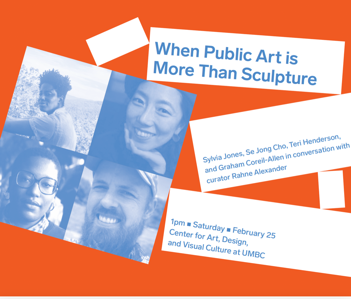 A photo collage shows four faces and some text, including "When Public Art is More than Sculpture".