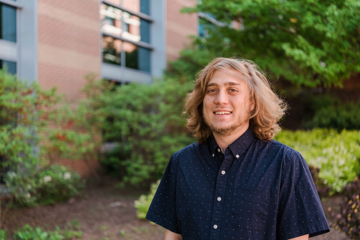 Portrait of student outdoors on UMBC campus