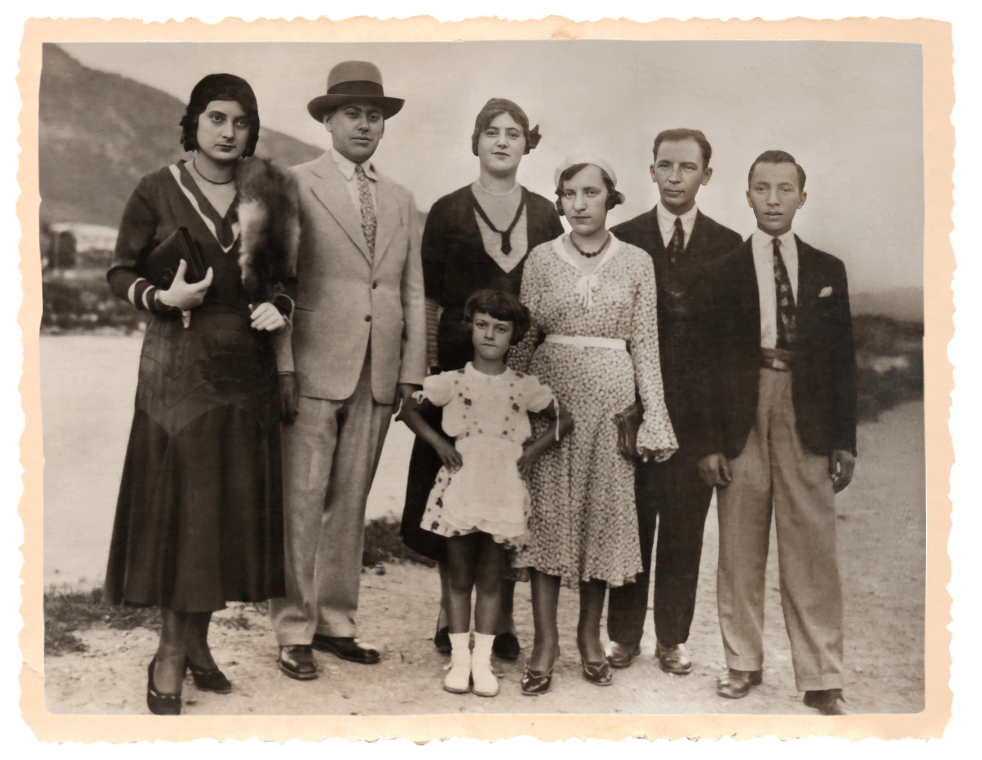A family photo in sepia shows the Rosenthal family