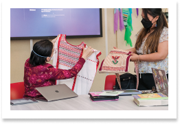 Students doing crafts in a classroom