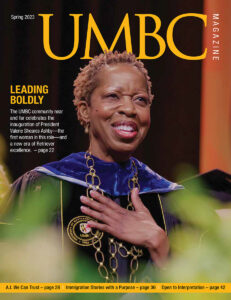 UMBC's Spring 2023 Magazine Issue, featuring Valerie Sheares Ashby, our new president, giving a speech.