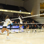 A volleyball game at UMBC