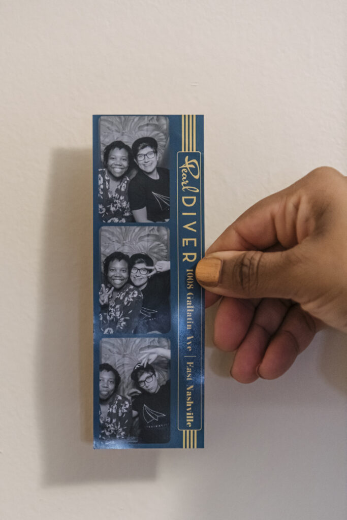 a photo of a series of photo booth pictures of two women