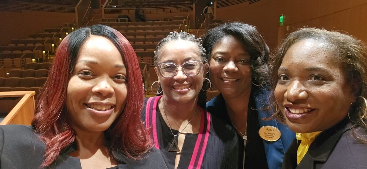 Kisha Parker and three other women at the UMBC Alumni Awards.