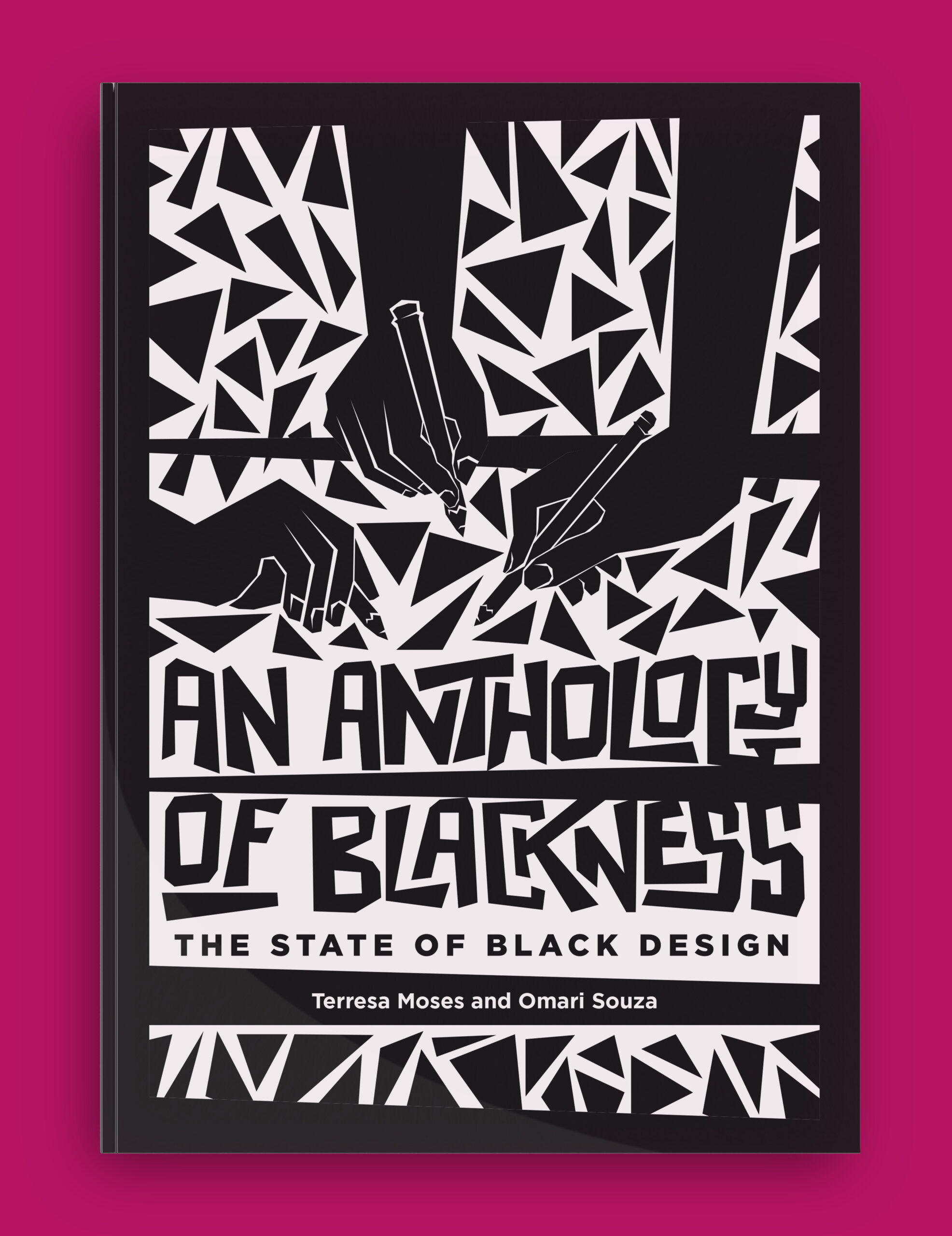 A picture of a book cover says An Anthology of Blackness.