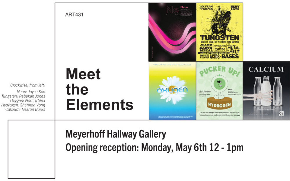 A graphic design says Meet the Elements