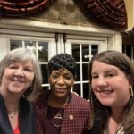 Laura with House Speaker Adrienne Jones ‘76, and fellow Alumni Association board member Lisa Nissley ‘01, after all three women spoke at the 2024 UMBC Annapolis Reception: Saluting Women Leaders.