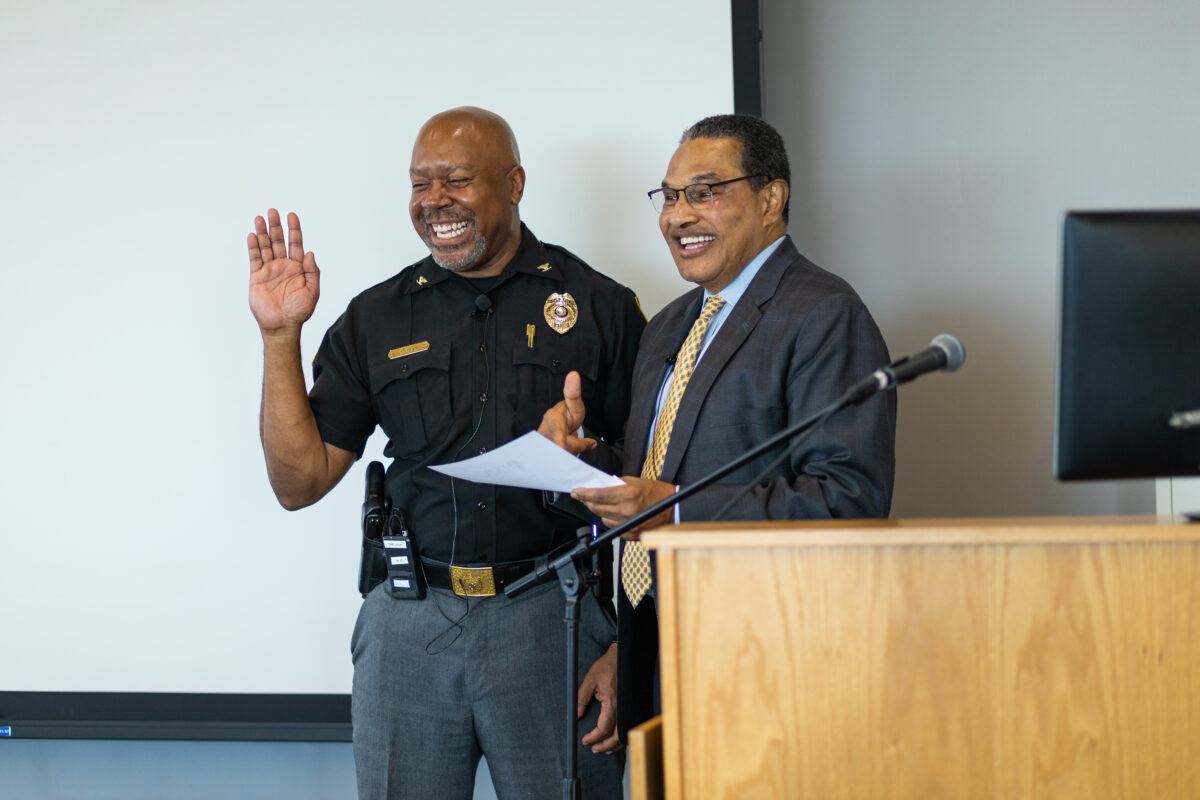 Bruce Perry Jr.'s Chief of Police Swearing-In Ceremony in 2022.