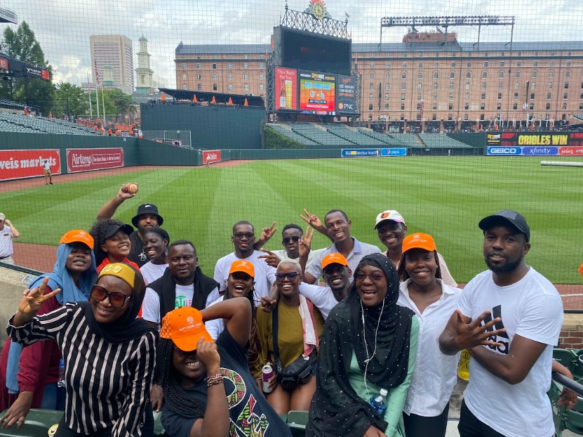 Young African leaders at the Oriole Park at Camden Yards in Baltimore.