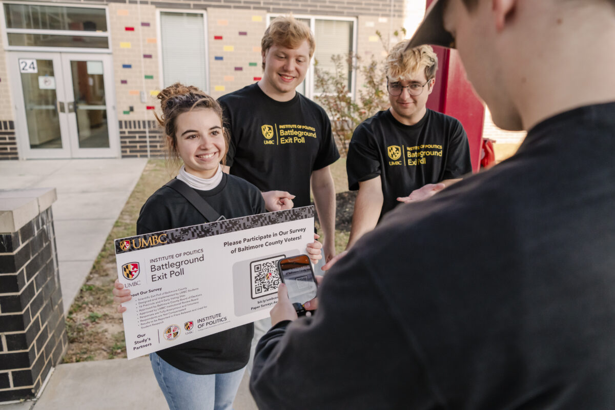 Political science students conduct 2024 UMBC Battleground Exit Poll, gauging attitudes of 1,119 Baltimore County voters