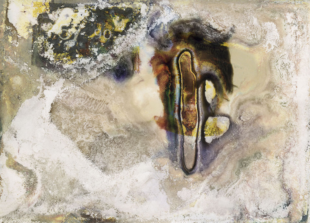 An abstract, multi-colored image. ©Jennifer Garza Cuen (American, b. 1972) Nicole A. Scarborough 90-3888, from Criminal Abstraction series 2016 Inkjet print 11 x 17 inches.