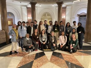 ASB 2025 participants standing inside of Baltimore City hall