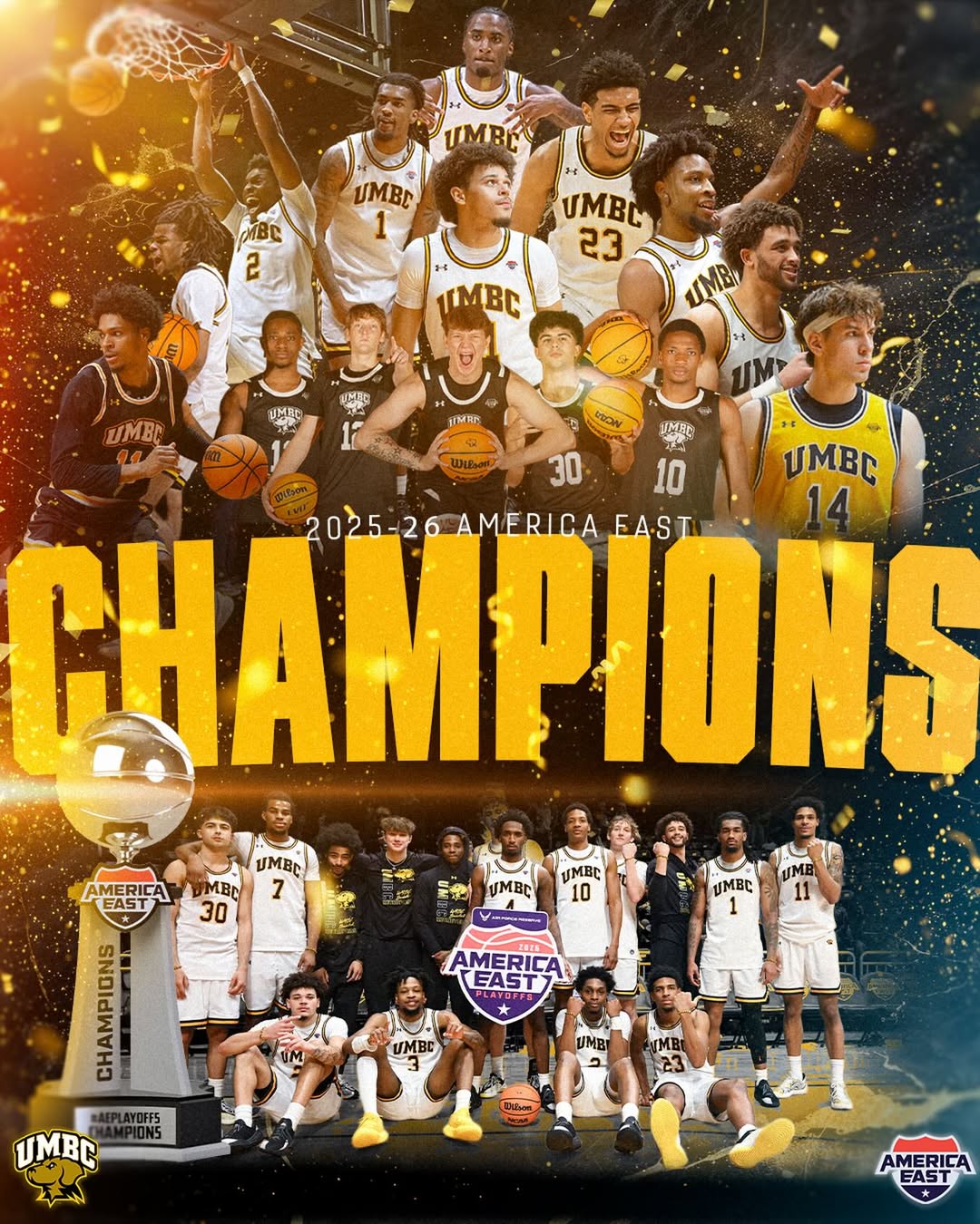 UMBC Men's Basketball are 2026 Champions of the America East Conference