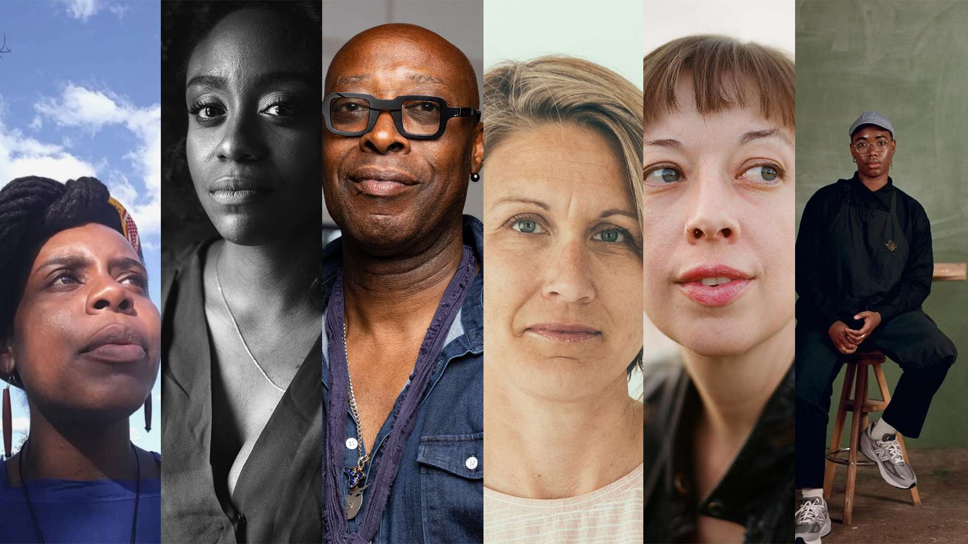 Headshots of six people in a collage.